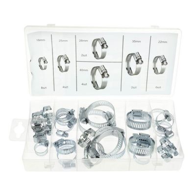 GEKO σετ μεταλλικοί σφιγκτήρες λάστιχων G02812, διάφορα μεγέθη, 26τμχ | Βοηθητικά Εργαλεία στο smart-tech.gr