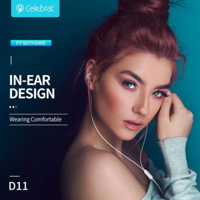 CELEBRAT earphones με μικρόφωνο D11, 3.5mm, 1.2m, μαύρα | Ακουστικά Bluetooth στο smart-tech.gr