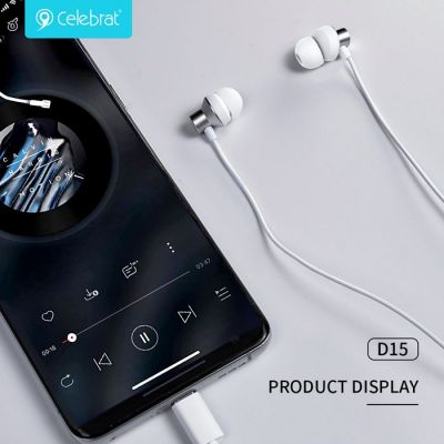 CELEBRAT earphones με μικρόφωνο D15, USB-C, 1.2m, μαύρα | Ακουστικά Bluetooth στο smart-tech.gr