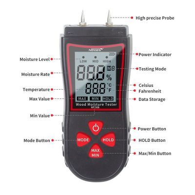 NOYAFA ψηφιακός μετρητής υγρασίας ξύλου NF-568 | Μηχανήματα - Πολύμετρα στο smart-tech.gr