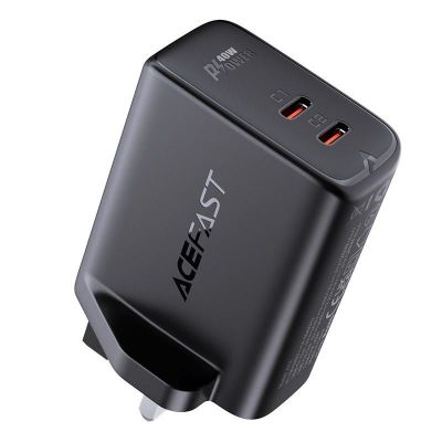 Φορτιστής Ταξιδίου Acefast A12 Fast Charging 2χUSB-C PD40W Μαύρος με UK Plug | ΦΟΡΤΙΣΤΕΣ / ΤΡΟΦΟΔΟΤΙΚΑ USB στο smart-tech.gr