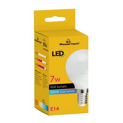 POWERTECH LED λάμπα mini globe E14-010, 7W, 4000K, E14, 600lm | Λάμπες - Λαμπτήρες - Φωτιστικά στο smart-tech.gr