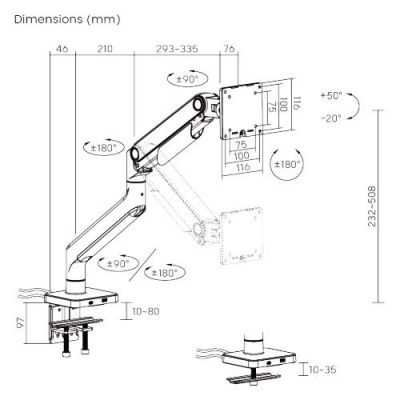 BRATECK βάση γραφείου LDT74-C012UC για οθόνη 17"-49", έως 9kg | ΒΑΣΕΙΣ ΣΤΗΡΙΞΗΣ ΣΥΣΚΕΥΩΝ στο smart-tech.gr