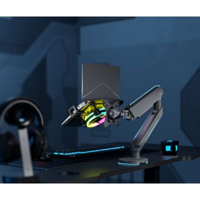 BRATECK βάση & ψύξη laptop NBH-8GL για βάση VESA, RGB, έως 17", μαύρη | ΒΑΣΕΙΣ ΣΤΗΡΙΞΗΣ ΣΥΣΚΕΥΩΝ στο smart-tech.gr