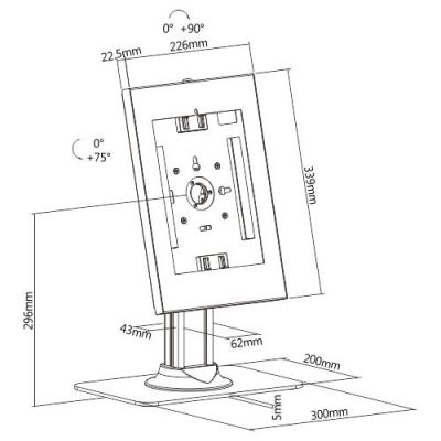 BRATECK επιτραπέζια βάση tablet PAD34-03, αντικλεπτική, 9.7-11", λευκή | Θήκες προστασίας για Tablets στο smart-tech.gr