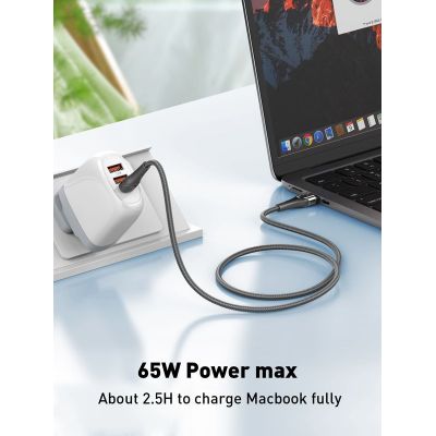 LDNIO καλώδιο USB-C σε USB-C LC861C, 65W PD, 1m, γκρι | Καλώδια USB-C (Type-C) στο smart-tech.gr