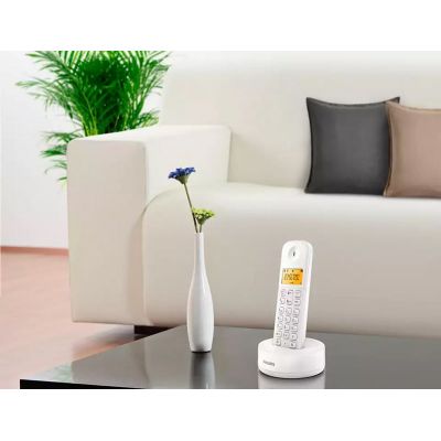PHILIPS ασύρματο τηλέφωνο D1601W-34, με ελληνικό μενού, λευκό | Ασύρματα τηλέφωνα στο smart-tech.gr