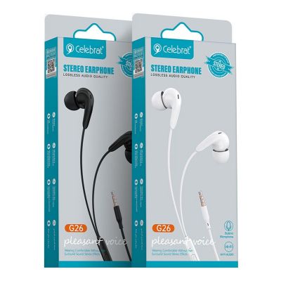 CELEBRAT earphones με μικρόφωνο G26, 3.5mm, 1.2m, μαύρα | Ακουστικά Bluetooth στο smart-tech.gr