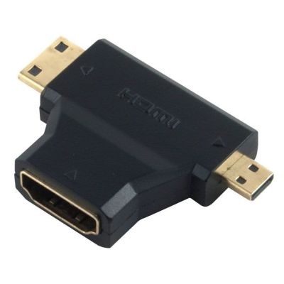 POWERTECH αντάπτορας HDMI σε Mini HDMI & Micro HDMI ADA-H004, μαύρος | Λοιπά Καλώδια, Adaptors & Μετατροπείς στο smart-tech.gr