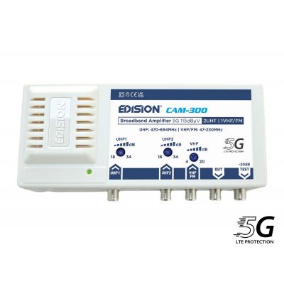 ΕΝΙΣΧ. ΚΕΝΤΡΙΚΟΣ CAM-300 5G 2UHF 1VHF/FM 115dBμV | ΚΕΝΤΡΙΚΟΙ στο smart-tech.gr