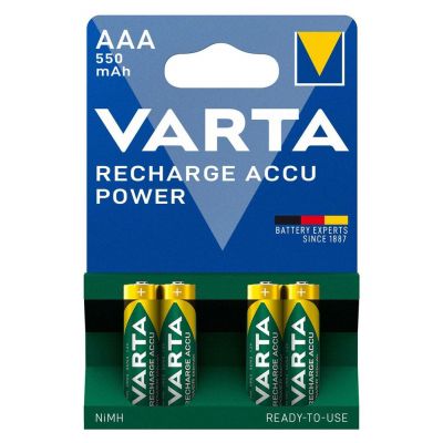 VARTA επαναφορτιζόμενες μπαταρίες λιθίου, AAA, 550mAh, 1.2V, 4τμχ | ΕΠΑΝΑΦΟΡΤΙΖΟΜΕΝΕΣ ΜΠΑΤΑΡΙΕΣ ΝΙΚΕΛΙΟΥ ΜΕΤΑΛΛΟΥ (Ni-Mh) στο smart-tech.gr