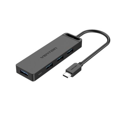 VENTION Type-C to 4-Port USB 3.0 Hub with Power Supply Black 0.15M ABS Type (TGKBB) (VENTGKBB) | ΣΤΑΘΜΟΙ ΣΥΝΔΕΣΗΣ (USB HUB - BLUETOOTH) στο smart-tech.gr