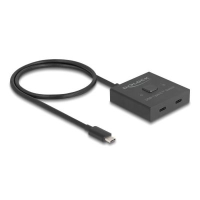 DELOCK USB-C switch 18911, 2 σε 1 bidirectional, 10Gbps, 8K, 100W, μαύρο | KVM - Splitter - Switch στο smart-tech.gr