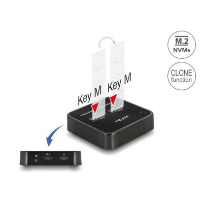 DELOCK docking station 64177, clone function, 2x M.2 NVMe 10 Gbps, μαύρο | ΘΗΚΕΣ ΣΚΛΗΡΩΝ ΔΙΣΚΩΝ στο smart-tech.gr