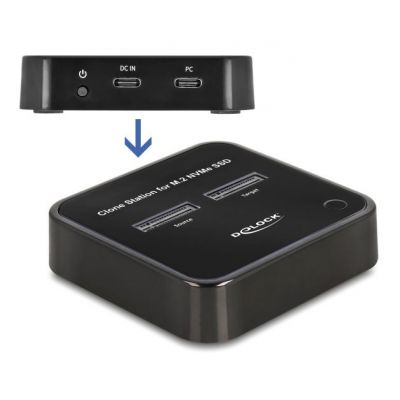 DELOCK docking station 64177, clone function, 2x M.2 NVMe 10 Gbps, μαύρο | ΘΗΚΕΣ ΣΚΛΗΡΩΝ ΔΙΣΚΩΝ στο smart-tech.gr