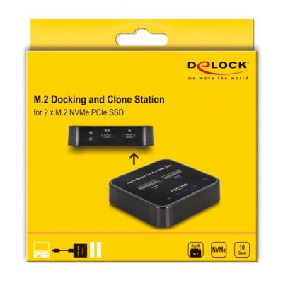 DELOCK docking station 64177, clone function, 2x M.2 NVMe 10 Gbps, μαύρο | ΘΗΚΕΣ ΣΚΛΗΡΩΝ ΔΙΣΚΩΝ στο smart-tech.gr