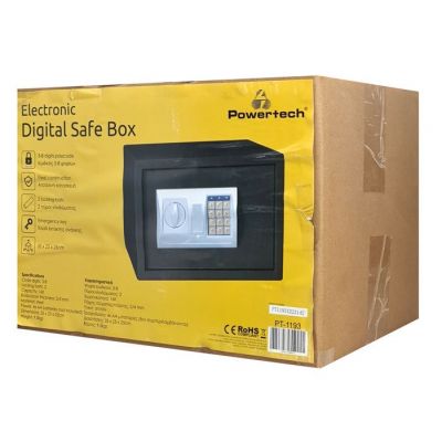 POWERTECH χρηματοκιβώτιο ασφαλείας PT-1193, ψηφιακό κλείδωμα, 35x25x25cm | ΧΡΗΜΑΤΟΚΙΒΩΤΙΑ στο smart-tech.gr