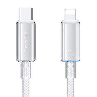 USAMS καλώδιο Lightning σε USB-C US-SJ659, 30W, 480Mbps, 1.2m, λευκό | Καλώδια USB-C (Type-C) στο smart-tech.gr