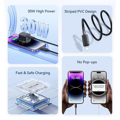 USAMS καλώδιο Lightning σε USB-C US-SJ692, 30W, 480Mbps, 1m, λευκό | Καλώδια USB-C (Type-C) στο smart-tech.gr