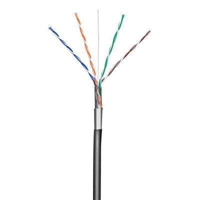 GOOBAY καλώδιο F/UTP CAT 5e 57294, CCA, AWG 24/1, 100m, μαύρο | Καλώδια δικτύου στο smart-tech.gr