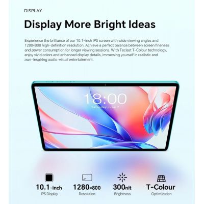 TECLAST tablet P30, 10.1", 4/64GB, Android 14, 6000mAh, μπλε | TABLETS στο smart-tech.gr