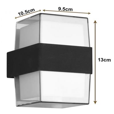 POWERTECH LED φωτιστικό τοίχου HLL-0159, 14W, 4000K, 1120lm, IP65, μαύρο | Λάμπες - Λαμπτήρες - Φωτιστικά στο smart-tech.gr