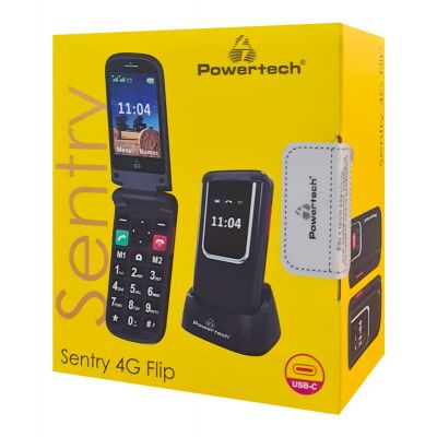 POWERTECH κινητό τηλέφωνο Sentry 4G Flip, 2.8/1.77", dual SIM, πλήκτρο SOS, μαύρο | ΚΙΝΗΤΑ ΤΗΛΕΦΩΝΑ & SMARTPHONES στο smart-tech.gr