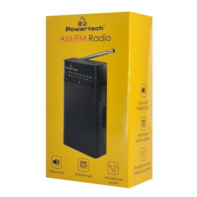 POWERTECH φορητό ραδιόφωνο PT-1245 με πτυσσόμενη κεραία, μαύρο | MINI HiFi στο smart-tech.gr