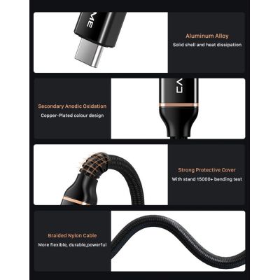 CABLETIME καλώδιο USB-C σε USB-C CT-USB4, 240W, 40Gbps, 8K/60Hz, USB4, 1m, μαύρο | Καλώδια USB-C (Type-C) στο smart-tech.gr