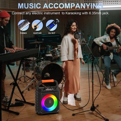 JYX φορητό ηχείο T17-T με 2x μικρόφωνα, 15W, 3000mah, LED, μαύρο | ΗΧΕΙΑ στο smart-tech.gr