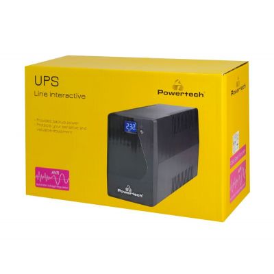 POWERTECH UPS Line Interactive PT-1050LCD με οθόνη, 1050VA, 630W, 2x Schuko, 2x RJ45/RJ11 | ΣΥΣΤΗΜΑΤΑ UPS - ΣΤΑΘΕΡΟΠΟΙΗΤΕΣ ΤΑΣΗΣ στο smart-tech.gr