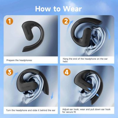OPENROCKS earphones με θήκη φόρτισης OpenRock S, Open Wearable Stereo, ANC, μαύρο, by OneOdio | Ακουστικά Bluetooth στο smart-tech.gr
