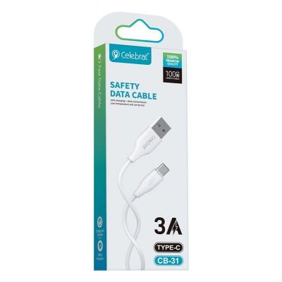 CELEBRAT καλώδιο USB-C σε USB CB-31A, 15W, 480Mbps, 1m, λευκό | Καλώδια USB-C (Type-C) στο smart-tech.gr