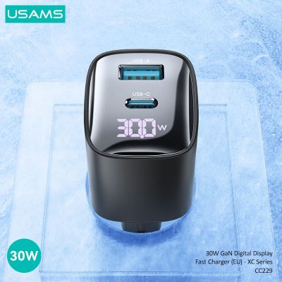 USAMS φορτιστής τοίχου US-CC229, USB & USB-C, 30W, GaN, μαύρος | ΦΟΡΤΙΣΤΕΣ / ΤΡΟΦΟΔΟΤΙΚΑ USB στο smart-tech.gr