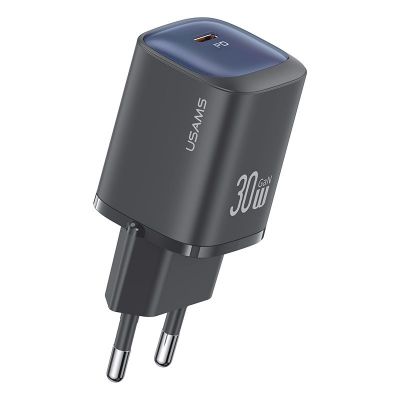 USAMS φορτιστής τοίχου US-CC251, USB-C, 30W, GaN, μαύρος | ΦΟΡΤΙΣΤΕΣ / ΤΡΟΦΟΔΟΤΙΚΑ USB στο smart-tech.gr