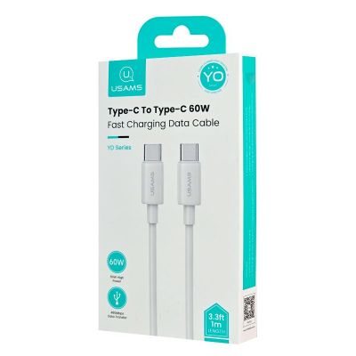 USAMS καλώδιο USB-C US-SJ711, 60W, 480Mbps, 1m, λευκό | Καλώδια USB-C (Type-C) στο smart-tech.gr