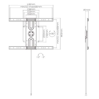 BRATECK επιτοίχια βάση LP69-46F για τηλεόραση 37-80" έως 50kg | ΒΑΣΕΙΣ ΣΤΗΡΙΞΗΣ ΣΥΣΚΕΥΩΝ στο smart-tech.gr