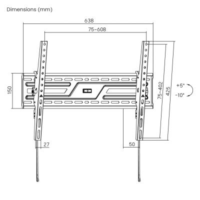 POWERTECH επιτοίχια βάση PT-1370 για τηλεόραση 37-86", έως 75kg, ρυθμιζόμενη κλίση | Βάσεις τηλεοράσεων τοίχου στο smart-tech.gr