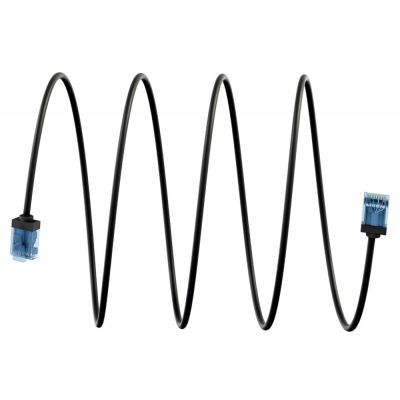 GOOBAY καλώδιο δικτύου 74230, CAT 6A U/UTP, slim, copper, 500MHz, 0.15m, μαύρο | Καλώδια δικτύου στο smart-tech.gr