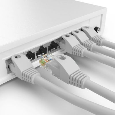 POWERTECH καλώδιο δικτύου CAB-N415-5, Cat 6 U/UTP, CCA, 250Hz, 1m, γκρι, 5τμχ | Καλώδια δικτύου στο smart-tech.gr