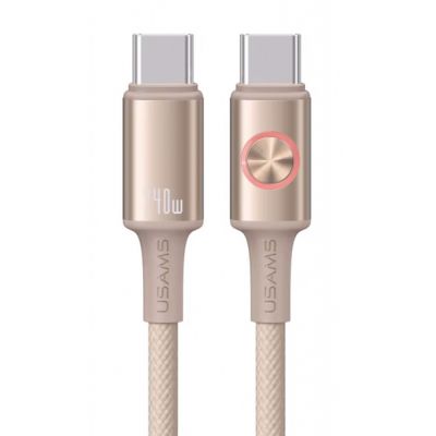 USAMS καλώδιο USB-C SJ751, 240W, 480Mbps, 1.2m, μπεζ | Καλώδια USB-C (Type-C) στο smart-tech.gr