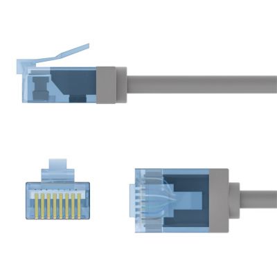 GOOBAY καλώδιο δικτύου 74225, CAT 6A U/UTP, slim, copper, 10Gbps, 5m, γκρι | Καλώδια δικτύου στο smart-tech.gr