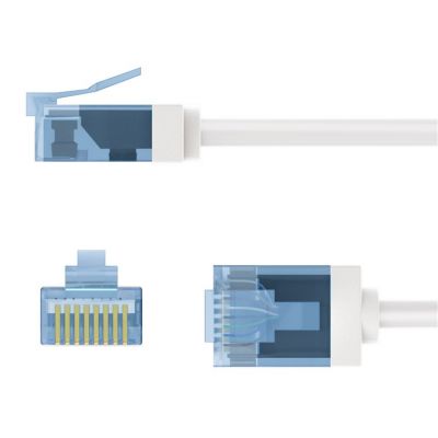 GOOBAY καλώδιο δικτύου 74299, CAT 6A U/UTP, slim, copper, 500MHz, 5m, λευκό | Καλώδια δικτύου στο smart-tech.gr