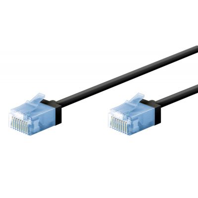 GOOBAY καλώδιο δικτύου 74240, CAT 6A U/UTP, slim, copper, 500MHz, 7.5m, μαύρο | Καλώδια δικτύου στο smart-tech.gr