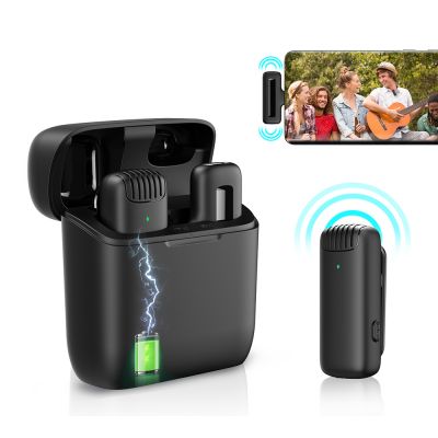 APEXEL ασύρματο μικρόφωνο APL-MIC007 με θήκη φόρτισης, USB-C, 2.4GHz, μαύρο | ΛΟΙΠΑ ΑΞΕΣΟΥΑΡ στο smart-tech.gr