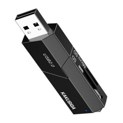 KAKUSIGA card reader KSC-1411 για SD & micro SD, 480Mbps, USB σύνδεση, μαύρο | CARD READERS στο smart-tech.gr
