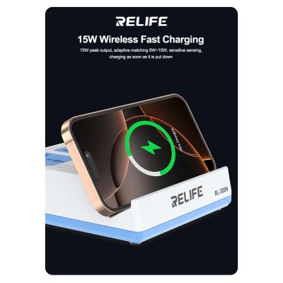 RELIFE σταθμός φόρτισης RL-309H, USB/3x USB-C/3x DC/wireless, 72W, λευκός | ΦΟΡΤΙΣΤΕΣ / ΤΡΟΦΟΔΟΤΙΚΑ USB στο smart-tech.gr