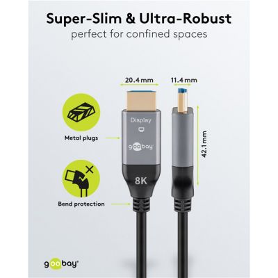 GOOBAY καλώδιο HDMI 2.1 76277 με Ethernet, 8K/60Hz, 48 Gbps, 40m, μαύρο | Λοιπά Καλώδια, Adaptors & Μετατροπείς στο smart-tech.gr