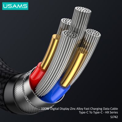 USAMS καλώδιο USB-C SJ742, 100W, 480Mbps, 1.2m, λευκό | Καλώδια USB-C (Type-C) στο smart-tech.gr