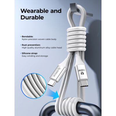 ORICO καλώδιο USB-C CDX-100CC, 100W, 480Mbps, 1m, λευκό | Καλώδια USB-C (Type-C) στο smart-tech.gr